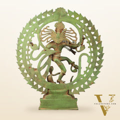 Handcrafted Nataraja Statue with Antique Green Matte 20"