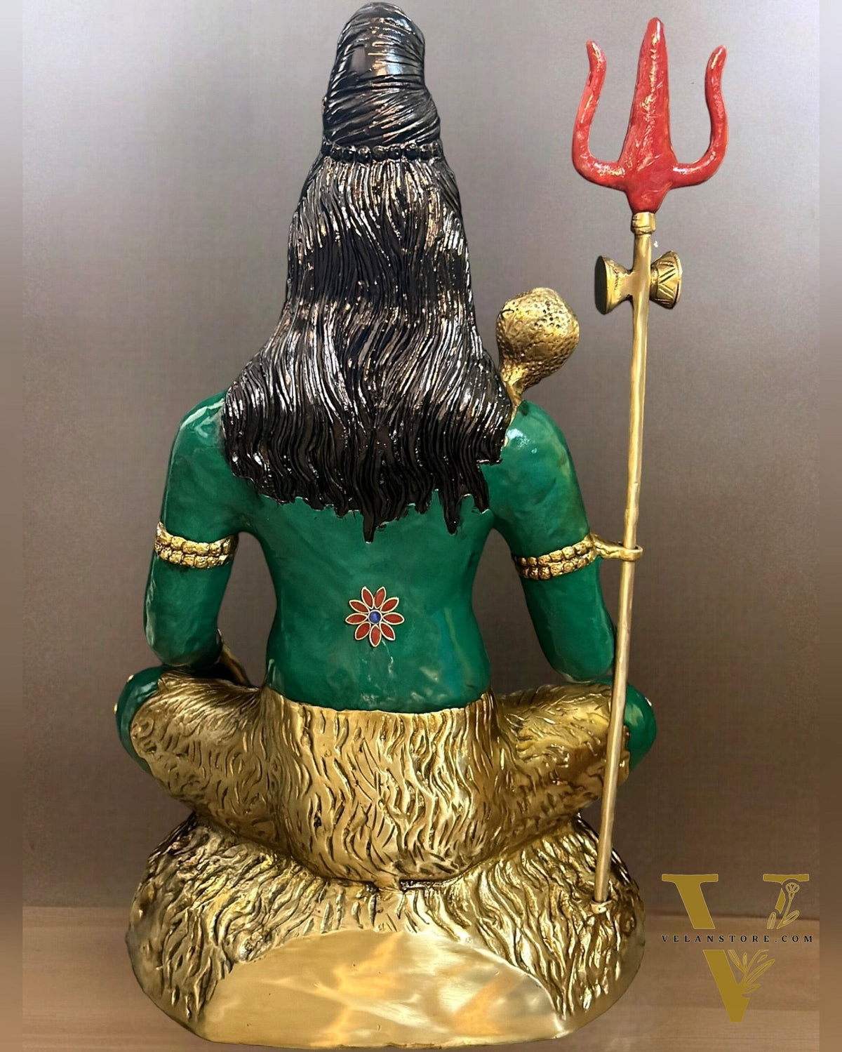 Handcrafted Nepalese Inlay Brass Lord Shiva Statue - 23 inch