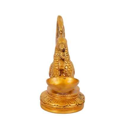 Handcrafted Pair of Brass Annam Diyas | Height 8.5 inches "