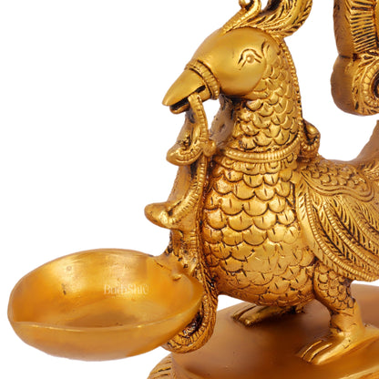 Handcrafted Pair of Brass Annam Diyas | Height 8.5 inches "