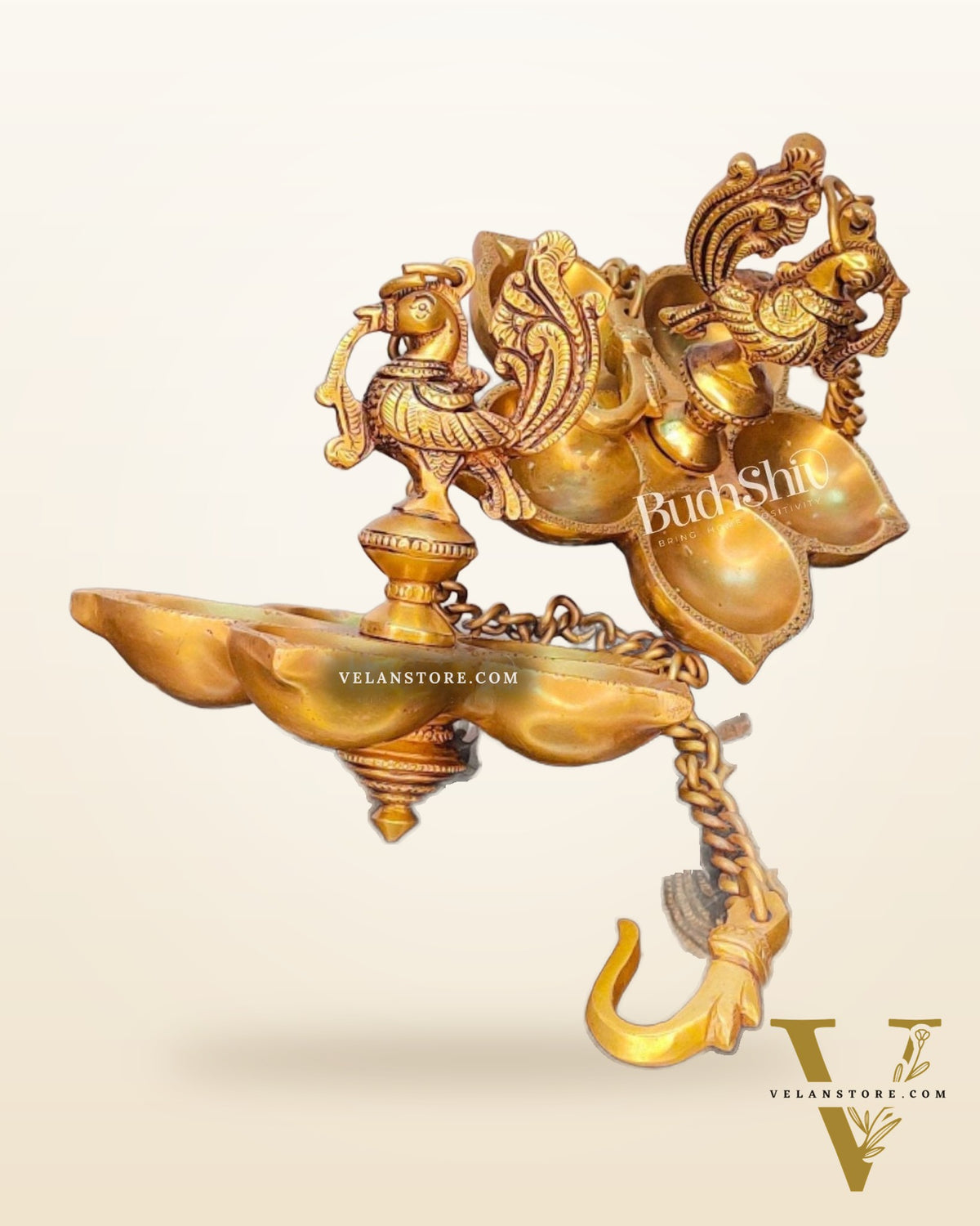 Handcrafted Pair of Brass Annam Diyas | Height 8.5 inches