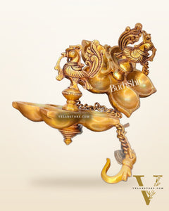 Handcrafted Pair of Brass Annam Diyas | Height 8.5 inches