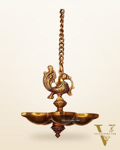 Handcrafted Pair of Brass Annam Diyas | Height 8.5 inches