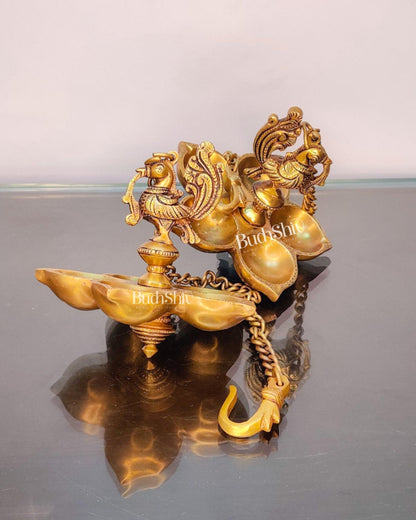 Handcrafted Pair of Brass Annam Diyas | Height 8.5 inches