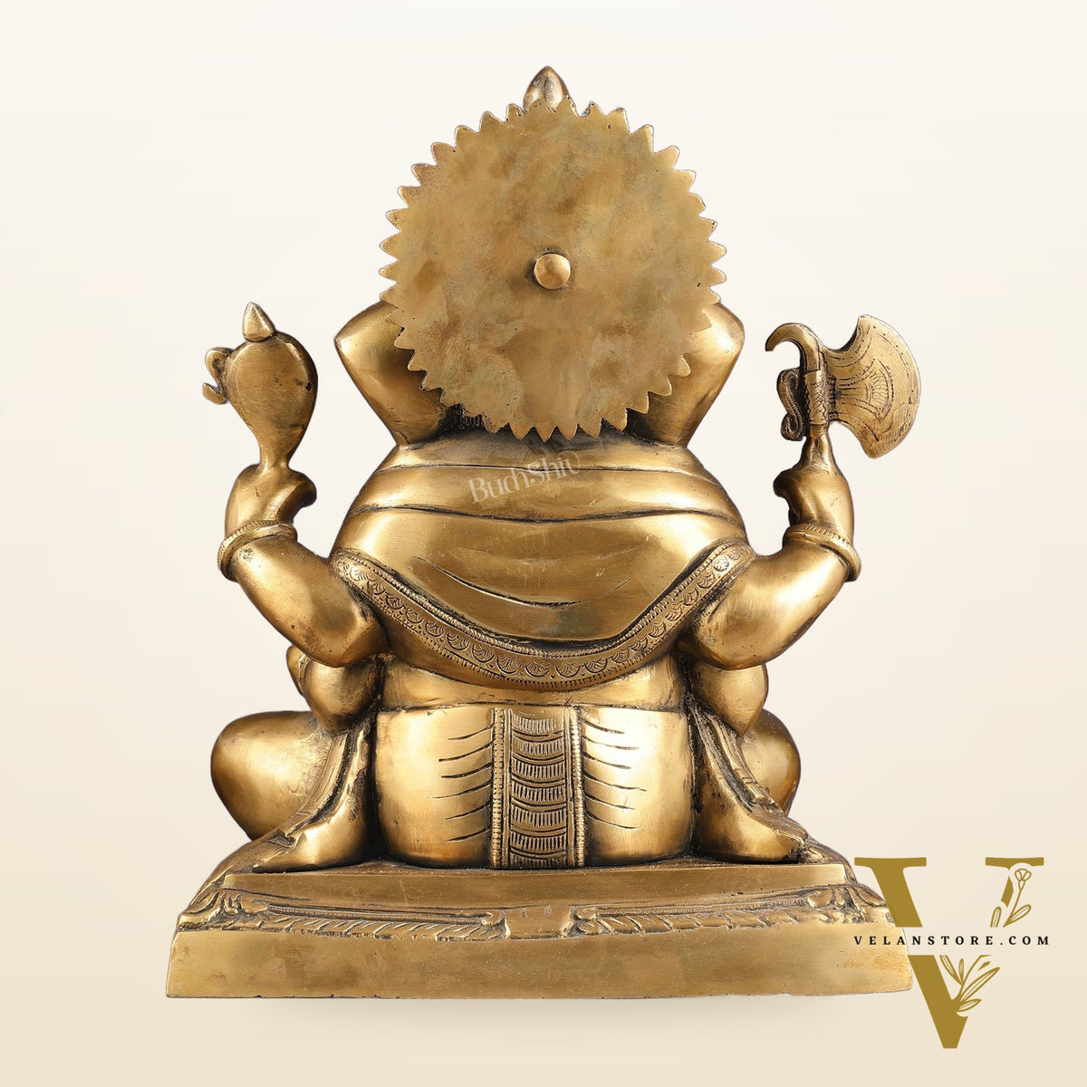 Handcrafted Pure Brass Dagduseth Ganapati Idol - 14"