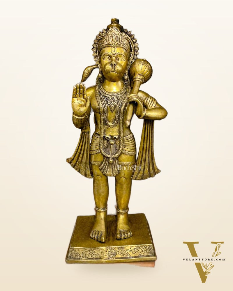 Handcrafted Pure Brass Hanuman Ji Statue, large size, 3 feet