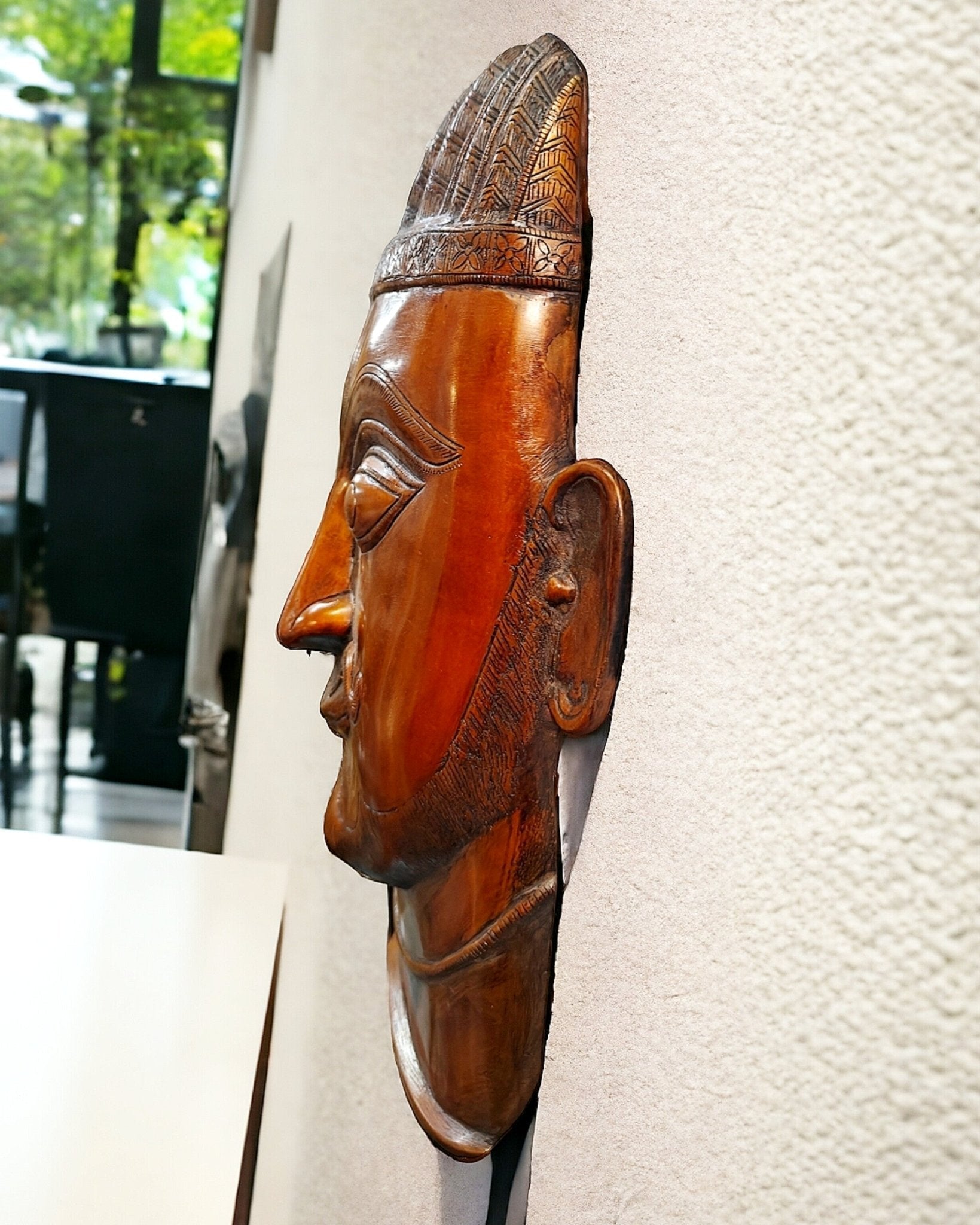 Handcrafted Pure Brass Kaal Bhairava Wall Hanging - 13.5"