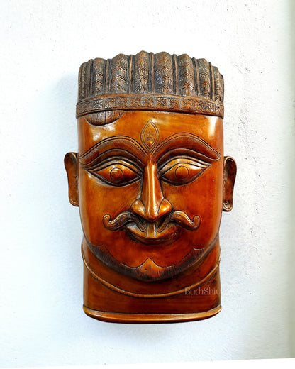 Handcrafted Pure Brass Kaal Bhairava Wall Hanging - 13.5"