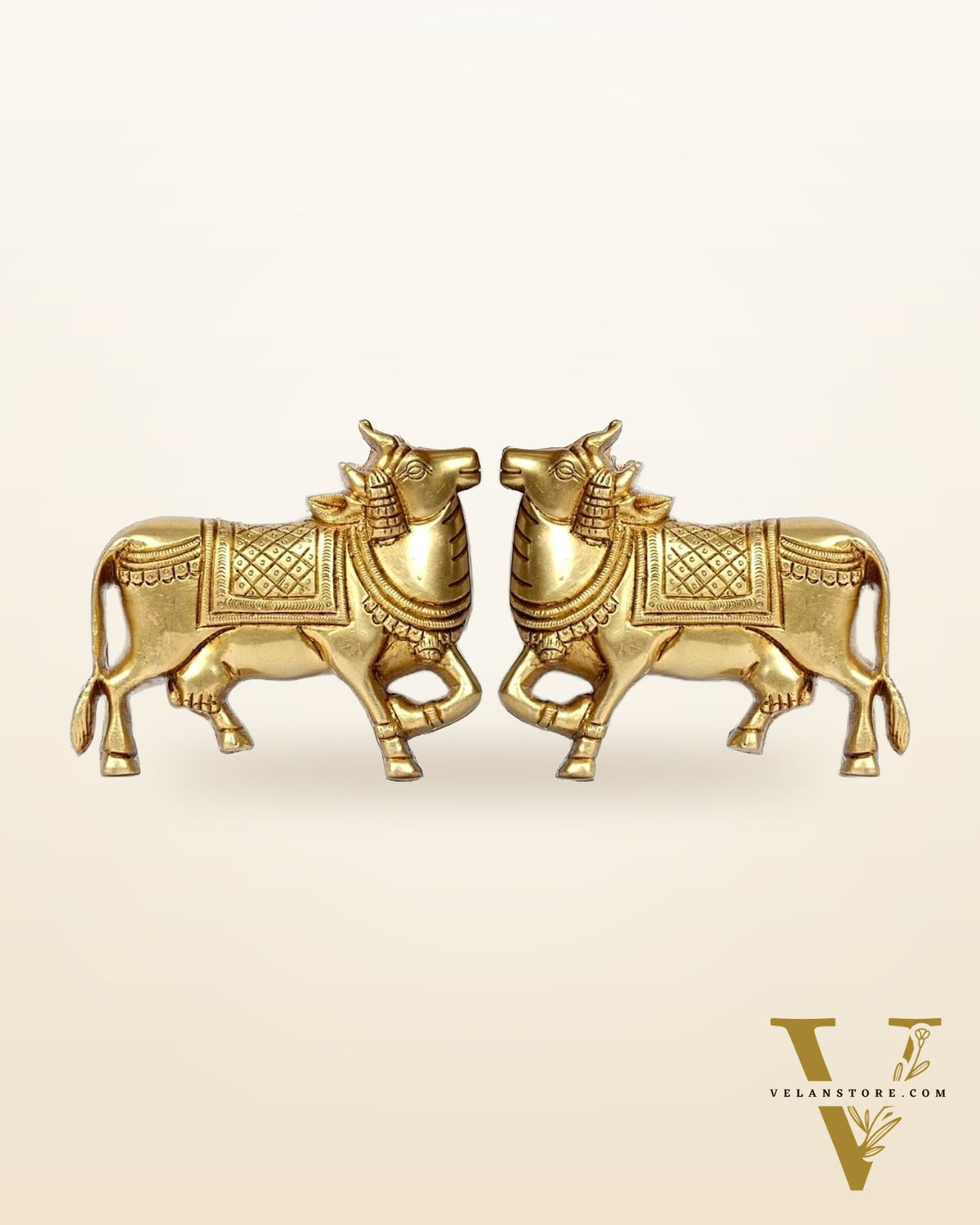 Handcrafted Pure Brass Kamdhenu Cow Wall Hanging for Pooja Room - 5"