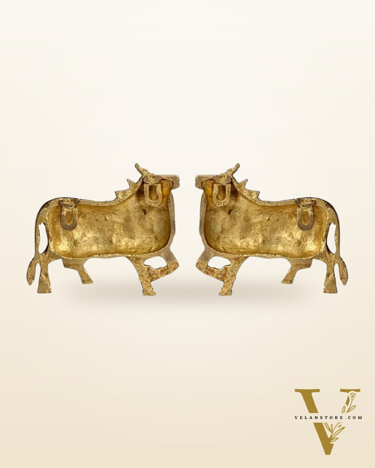 Handcrafted Pure Brass Kamdhenu Cow Wall Hanging for Pooja Room - 5"