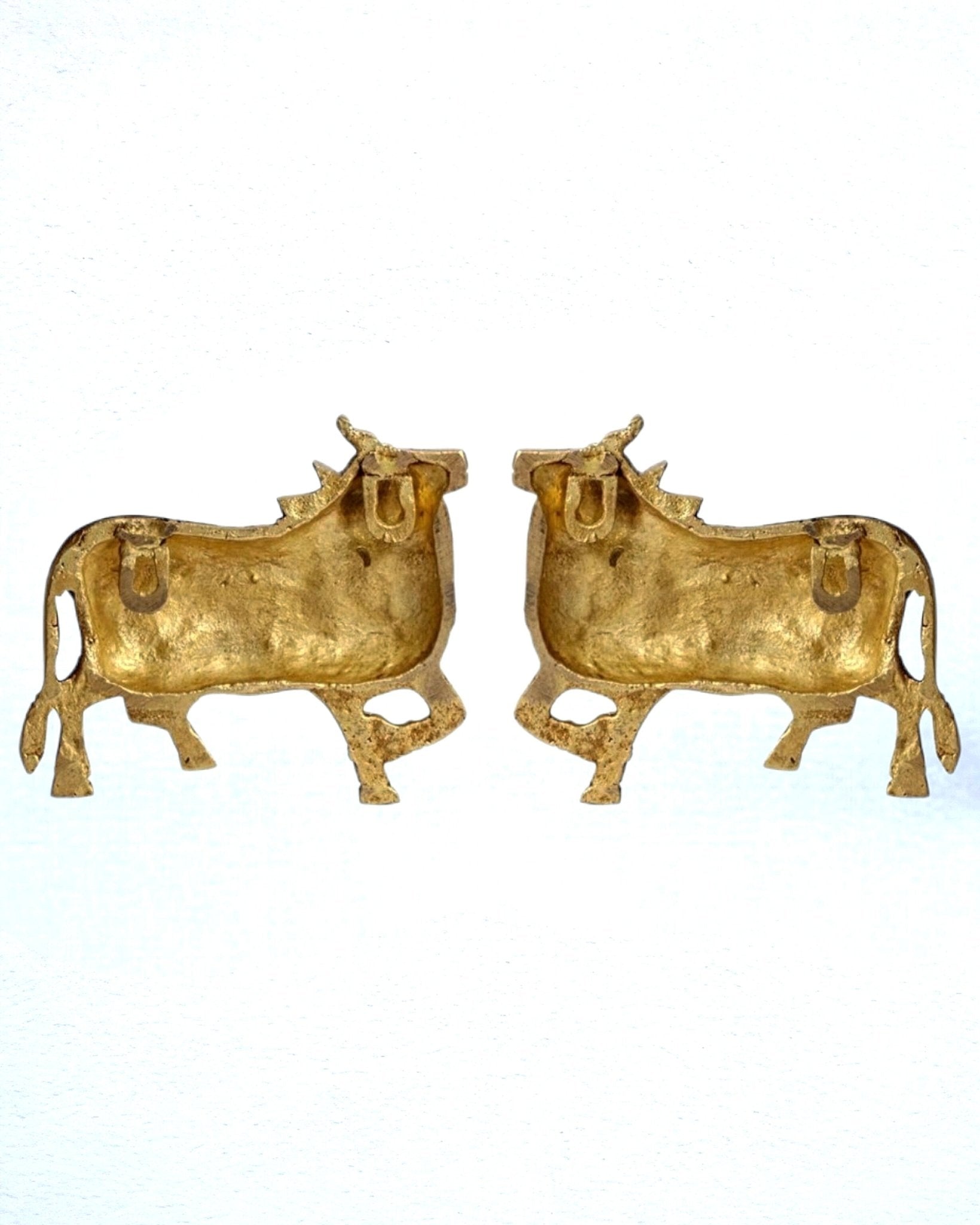 Handcrafted Pure Brass Kamdhenu Cow Wall Hanging for Pooja Room - 5"