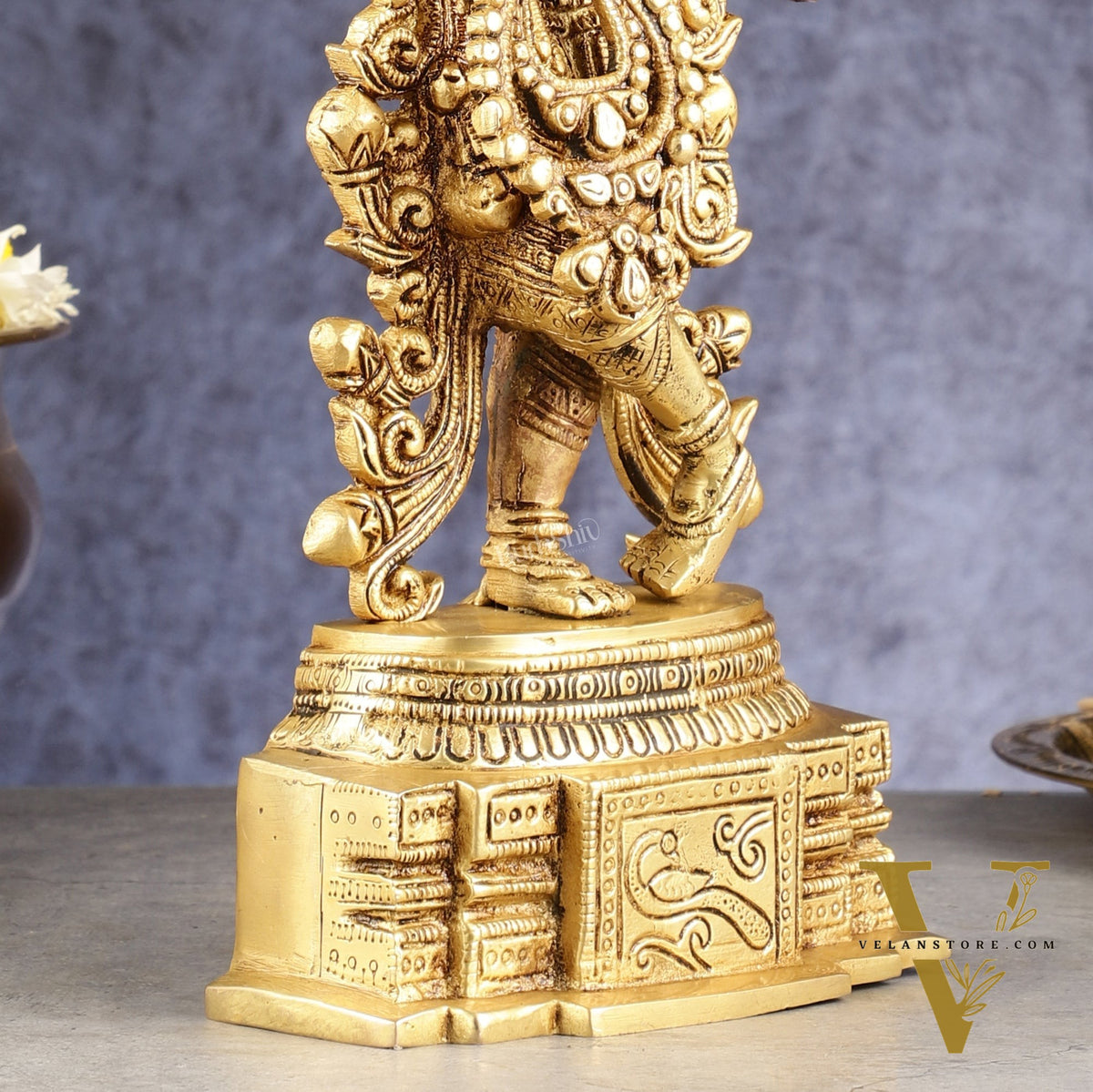 Handcrafted Pure Brass Lord Krishna Statue - 13.5 Inch