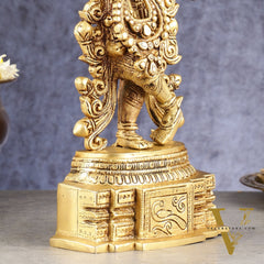 Handcrafted Pure Brass Lord Krishna Statue - 13.5 Inch