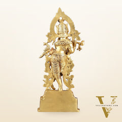 Handcrafted Pure Brass Lord Krishna Statue - 13.5 Inch
