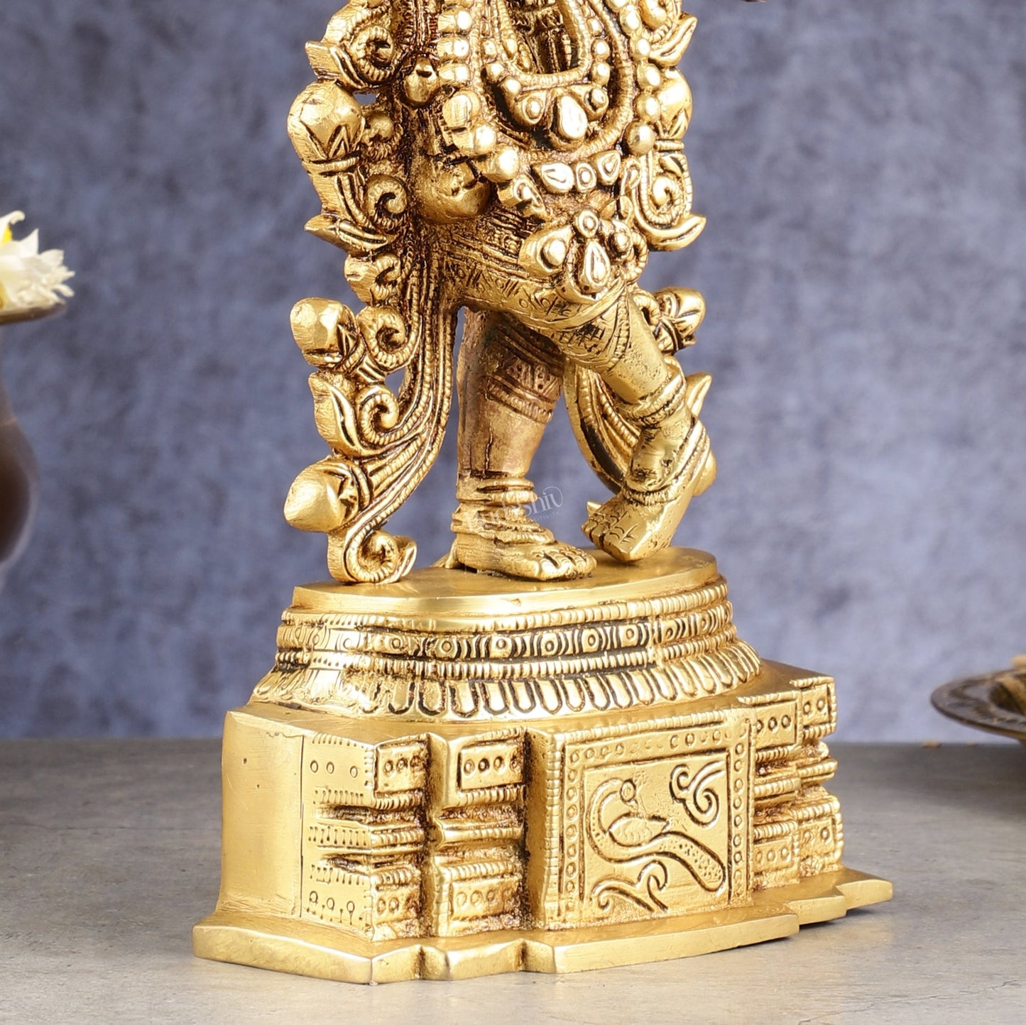 Handcrafted Pure Brass Lord Krishna Statue - 13.5 Inch