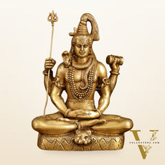 Handcrafted Pure Brass Lord Shiva Meditation Idol | 8.5 Inch