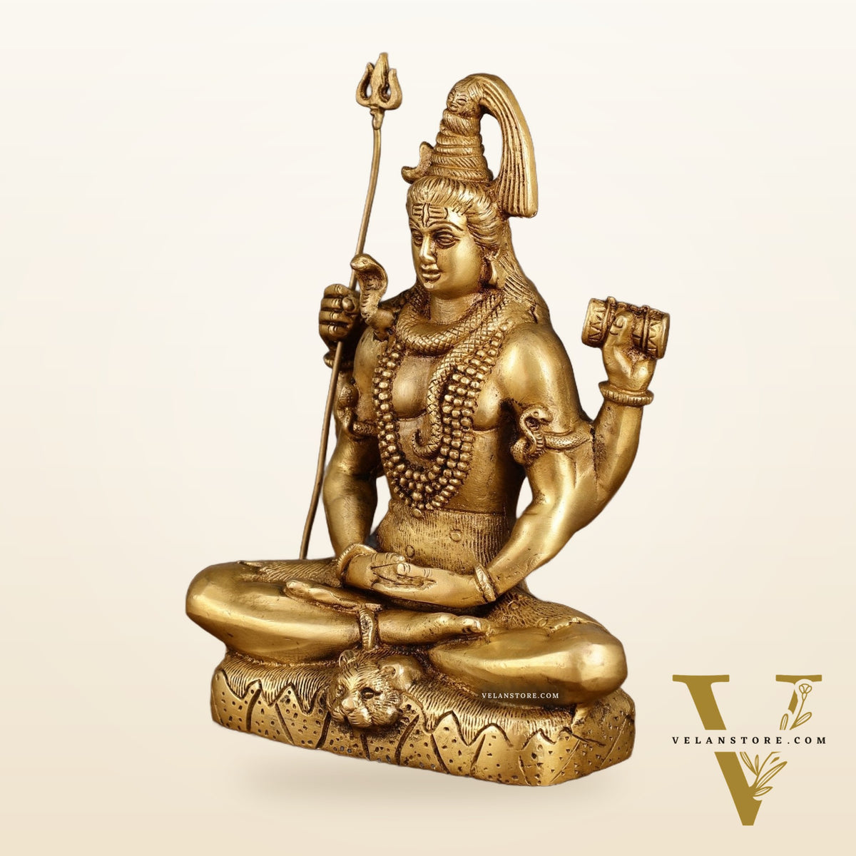 Handcrafted Pure Brass Lord Shiva Meditation Idol | 8.5 Inch