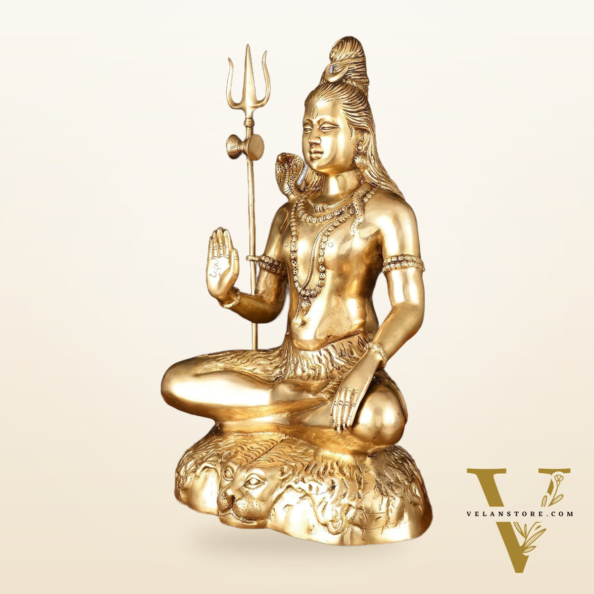 Handcrafted Pure Brass Lord Shiva Statue - 23" Divine Mahadev Sculpture
