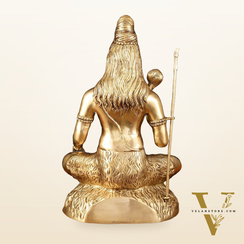 Handcrafted Pure Brass Lord Shiva Statue - 23" Divine Mahadev Sculpture