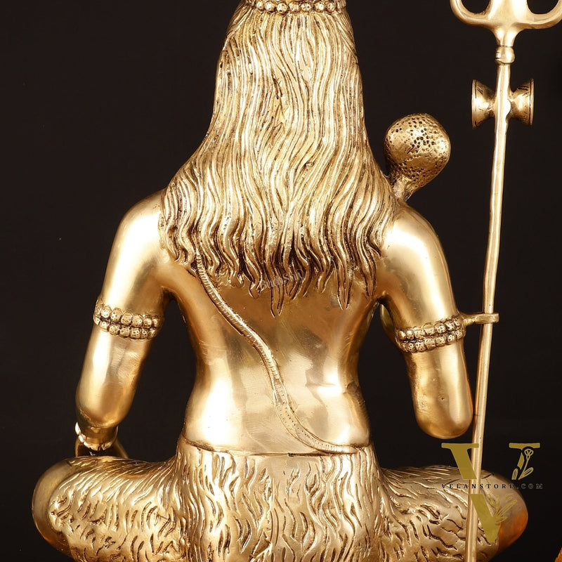 Handcrafted Pure Brass Lord Shiva Statue - 23" Divine Mahadev Sculpture