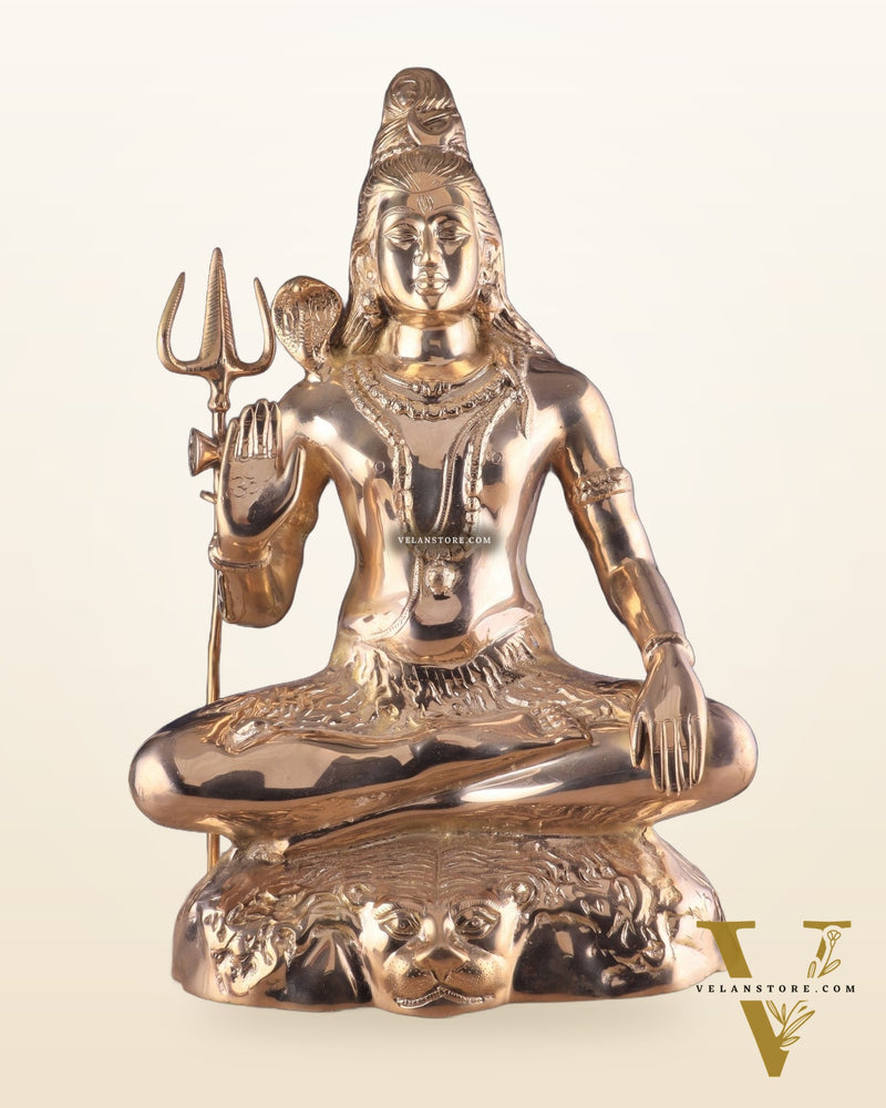 Handcrafted Pure Brass Lord Shiva Statue - 23" Glossy finish