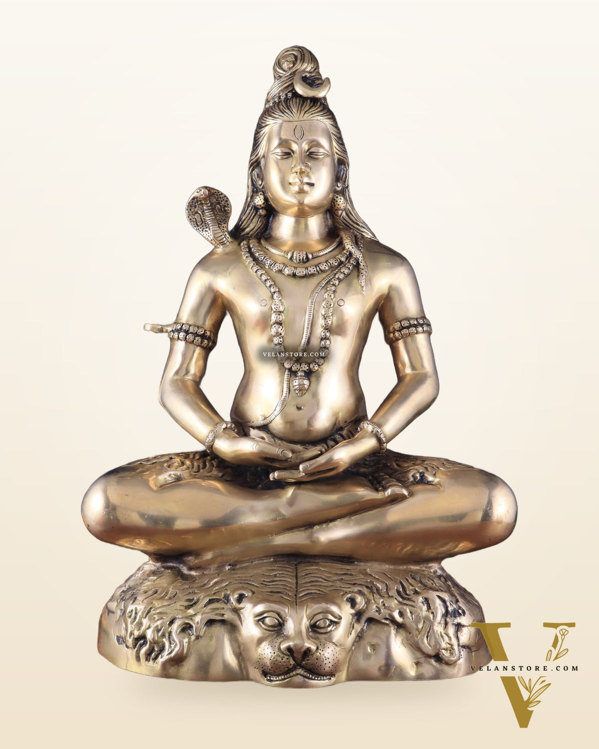 Handcrafted Pure Brass Lord Shiva Statue - 23" Meditation pose