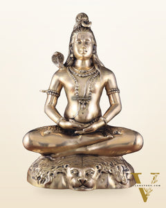 Handcrafted Pure Brass Lord Shiva Statue - 23" Meditation pose