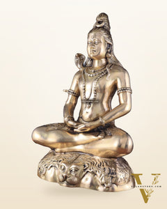 Handcrafted Pure Brass Lord Shiva Statue - 23" Meditation pose
