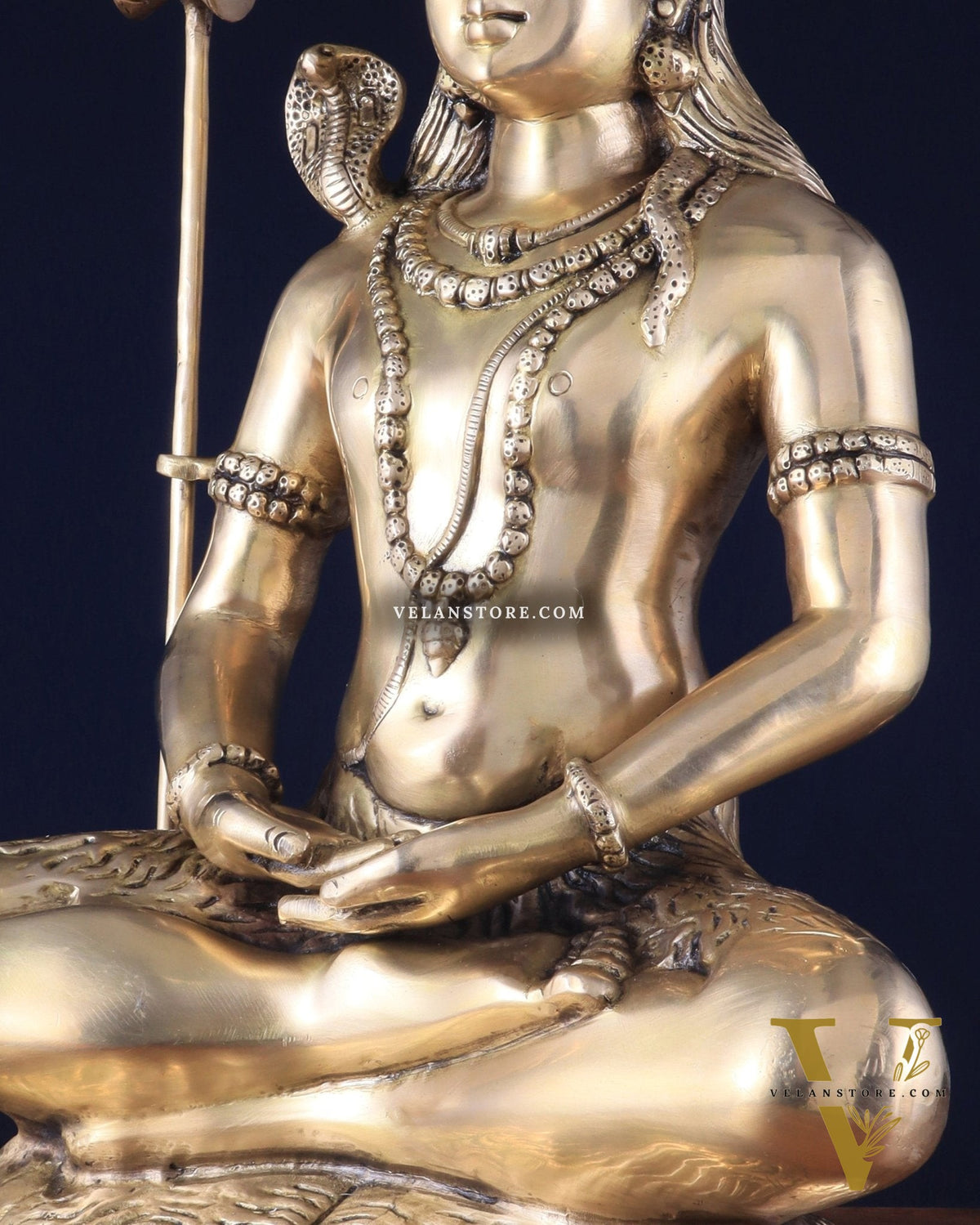 Handcrafted Pure Brass Lord Shiva Statue - 23" Meditation pose