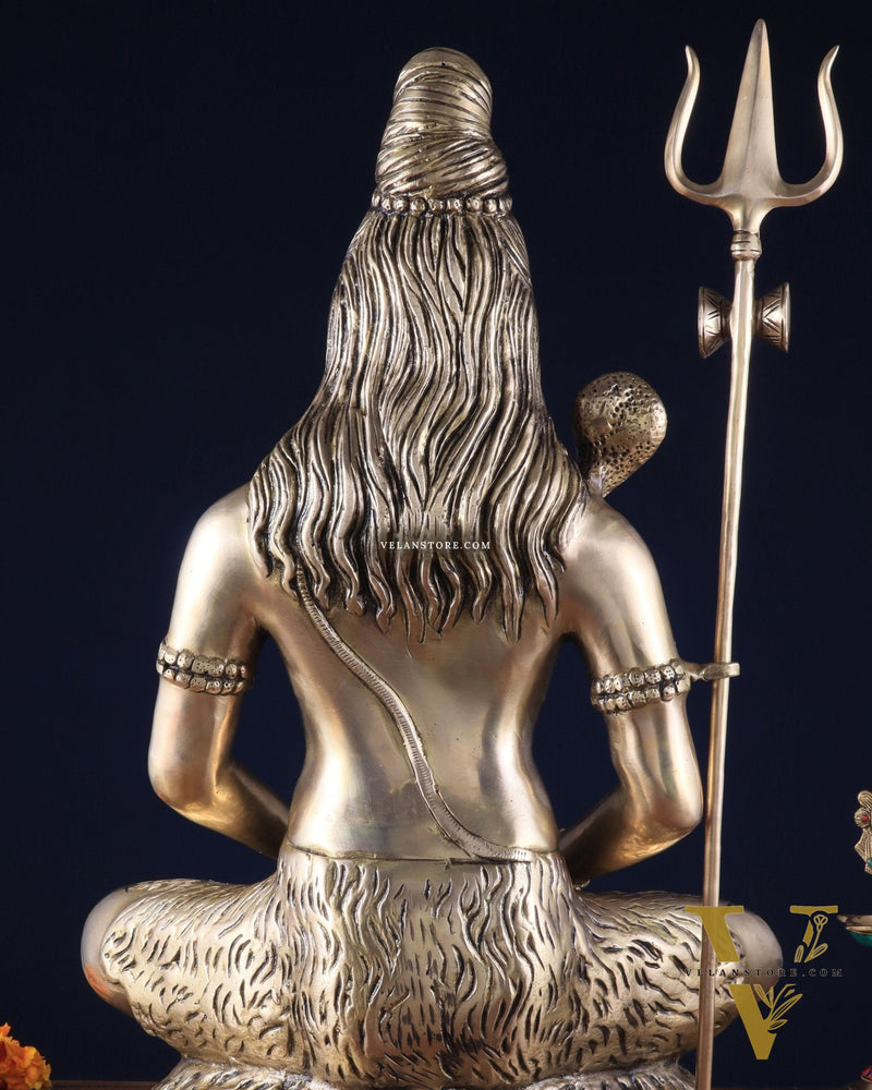 Handcrafted Pure Brass Lord Shiva Statue - 23" Meditation pose