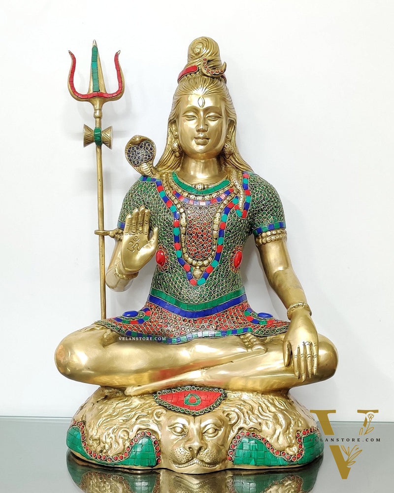 Handcrafted Pure Brass Lord Shiva Statue - 23"