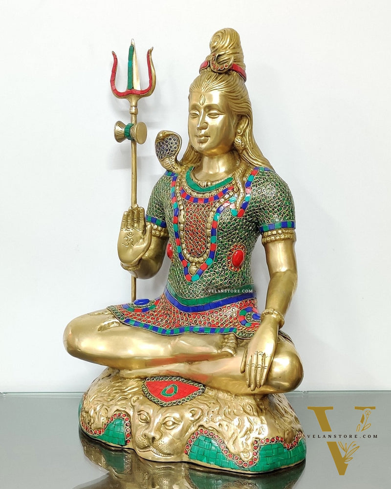 Handcrafted Pure Brass Lord Shiva Statue - 23"