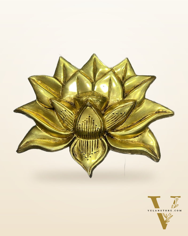 Handcrafted Pure Brass Lotus Wall Hanging - 5.25"