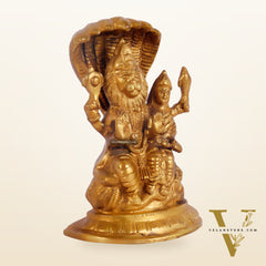 Handcrafted Pure Brass Narasimha Lakshmi Statue - 7.5" Height