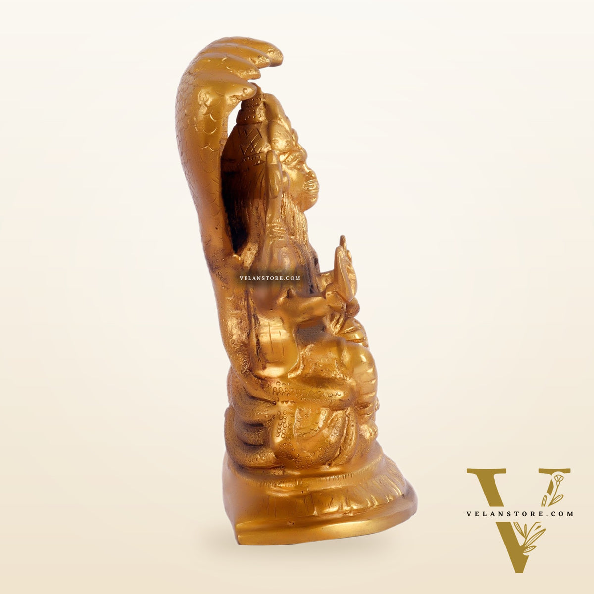 Handcrafted Pure Brass Narasimha Lakshmi Statue - 7.5" Height