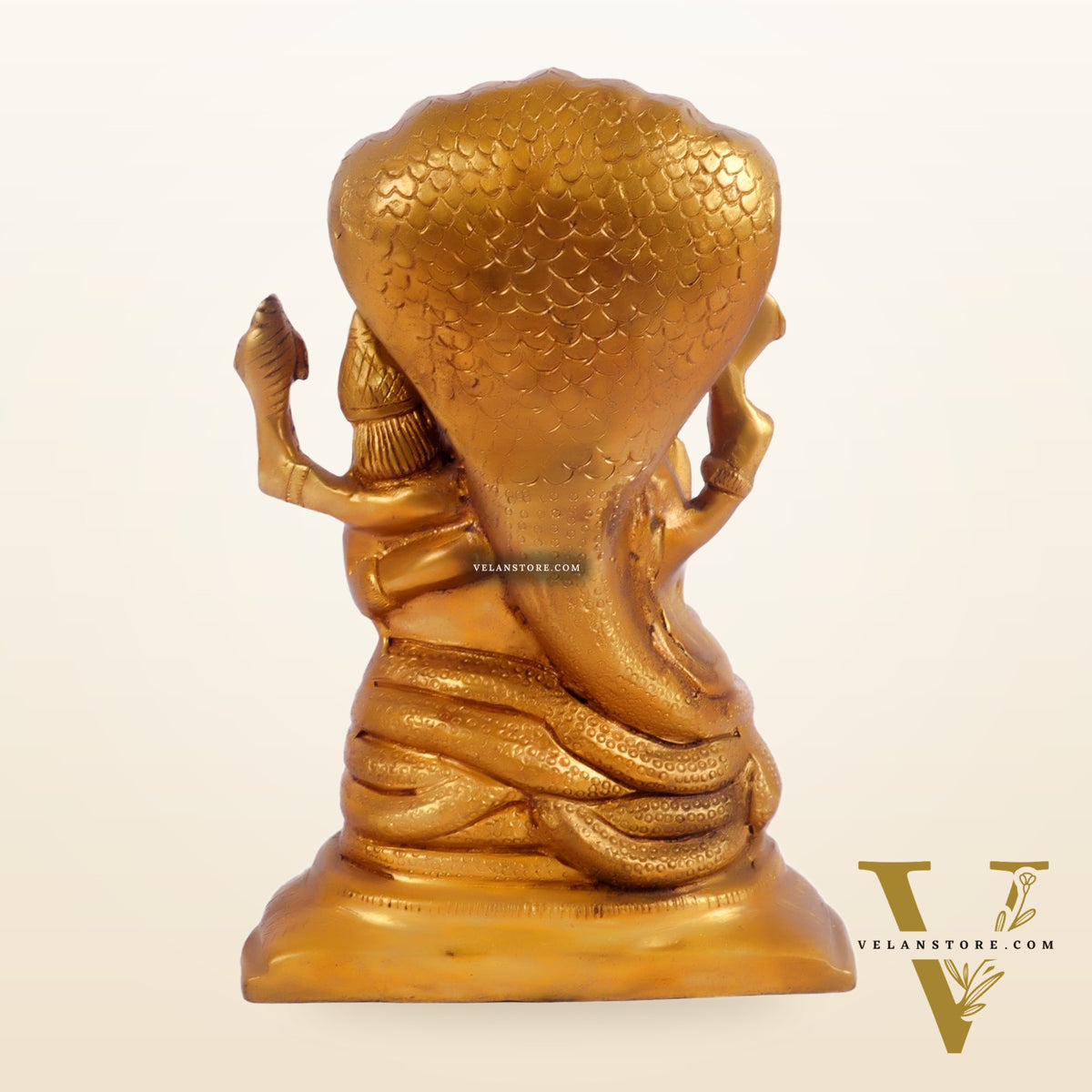 Handcrafted Pure Brass Narasimha Lakshmi Statue - 7.5" Height