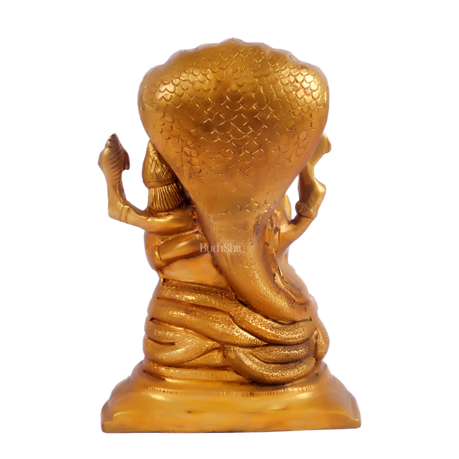 Handcrafted Pure Brass Narasimha Lakshmi Statue - 7.5" Height