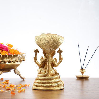 Handcrafted Pure Brass Narasimha Lakshmi Statue - 8 inch