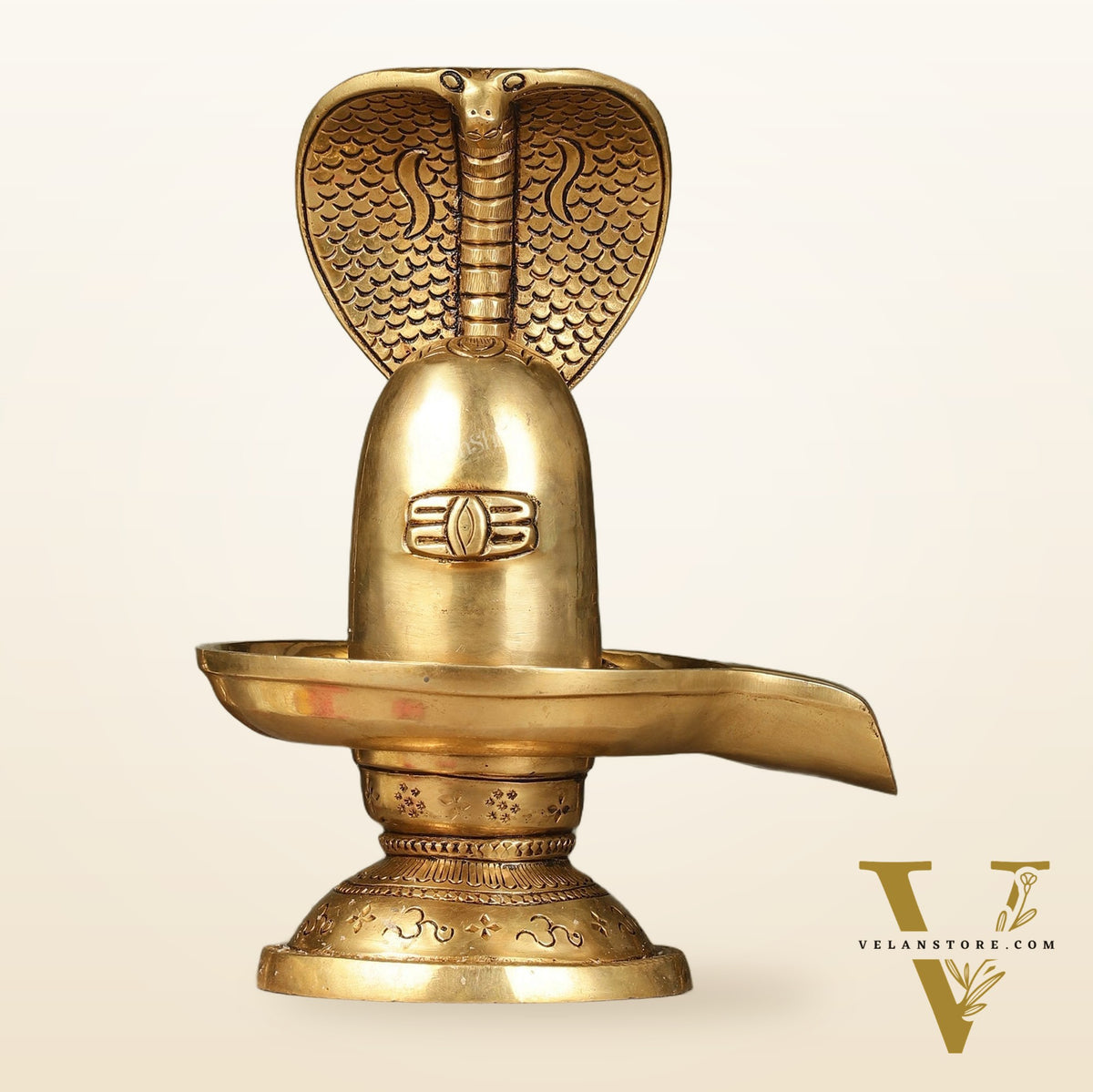 Handcrafted Pure Brass Shiva Lingam 9"