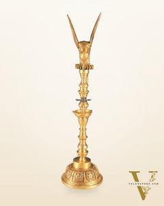 Handcrafted Pure Brass Superfine Large Parrot Lamp Vilakku - 29"