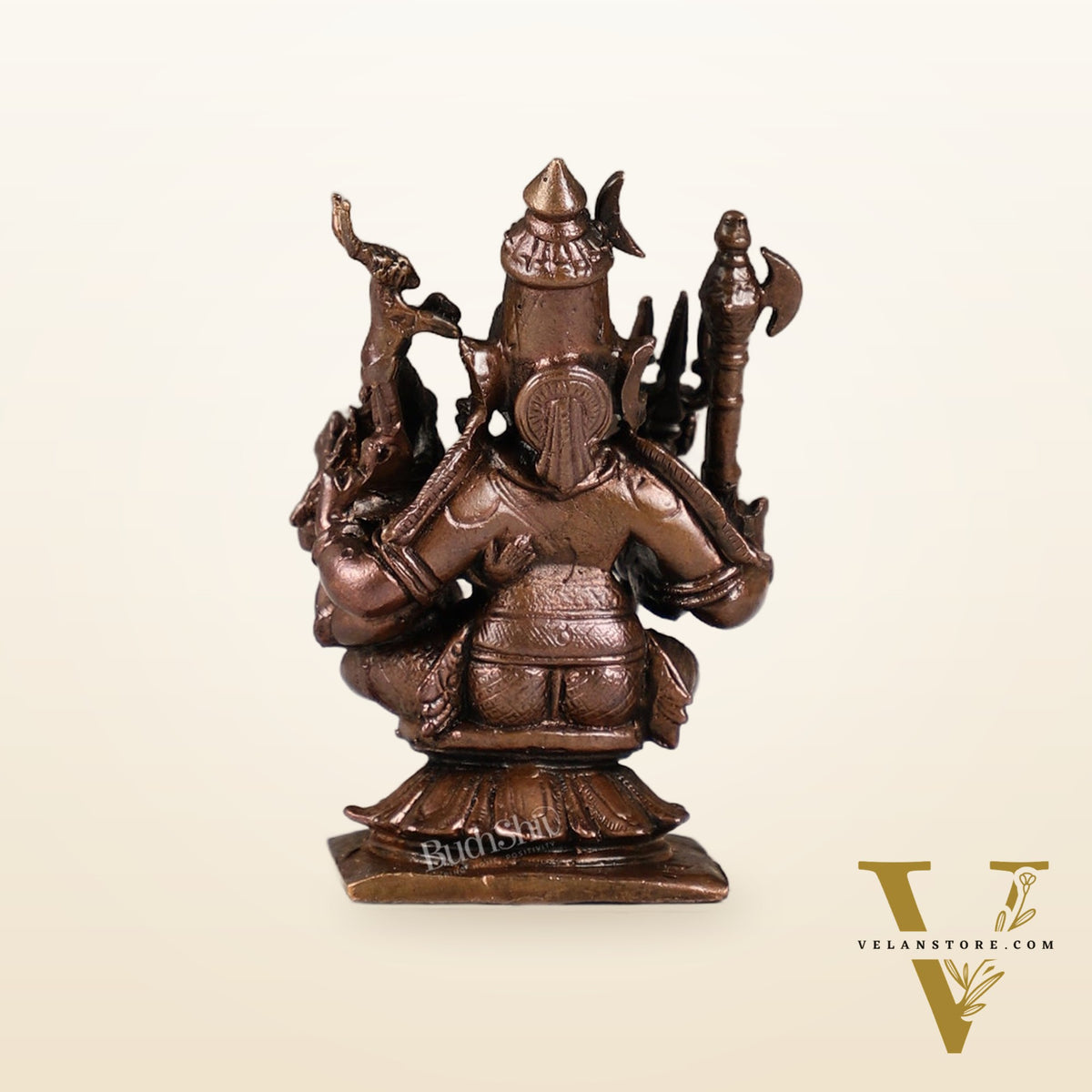 Handcrafted Pure Copper Lord Shiva and Goddess Parvati Idol | Height 3 inch | BudhShiv Brass Handicrafts