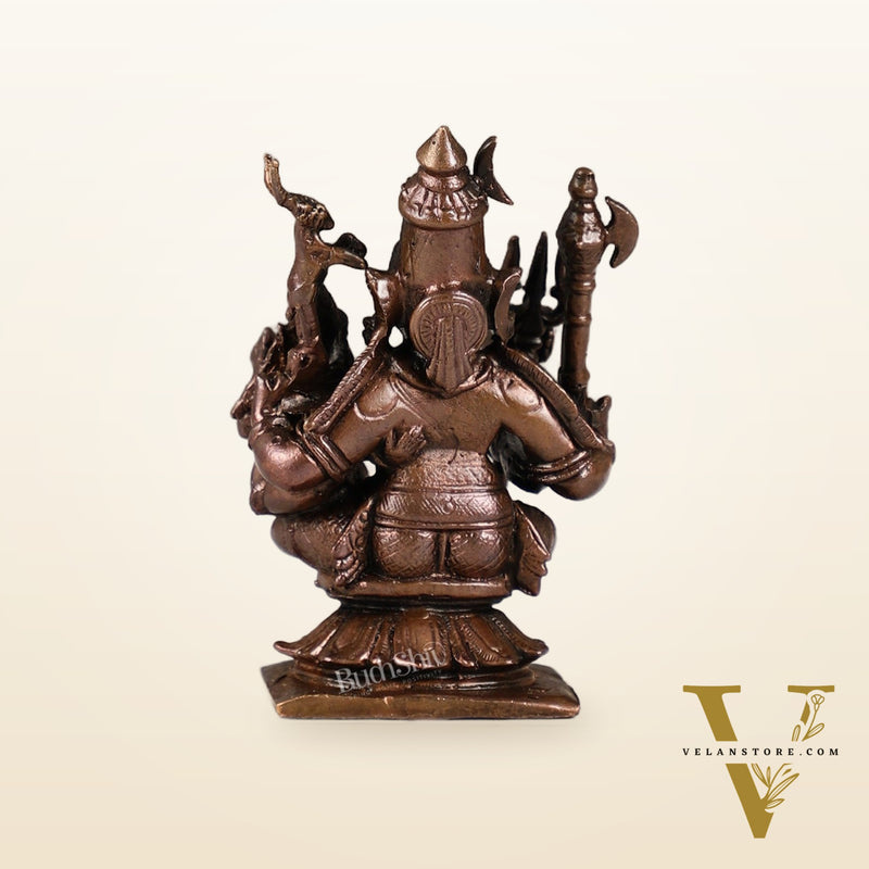 Handcrafted Pure Copper Lord Shiva and Goddess Parvati Idol | Height 3 inch | BudhShiv Brass Handicrafts