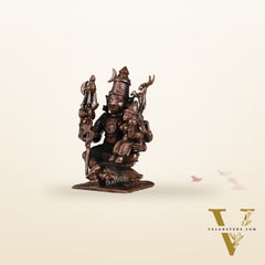 Handcrafted Pure Copper Lord Shiva and Goddess Parvati Idol | Height 3 inch | BudhShiv Brass Handicrafts