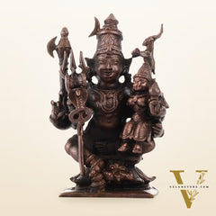 Handcrafted Pure Copper Lord Shiva and Goddess Parvati Idol | Height 3 inch | BudhShiv Brass Handicrafts