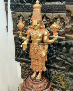 Handcrafted Superfine Brass Full Body Tirupati Balaji Idol 40 inch