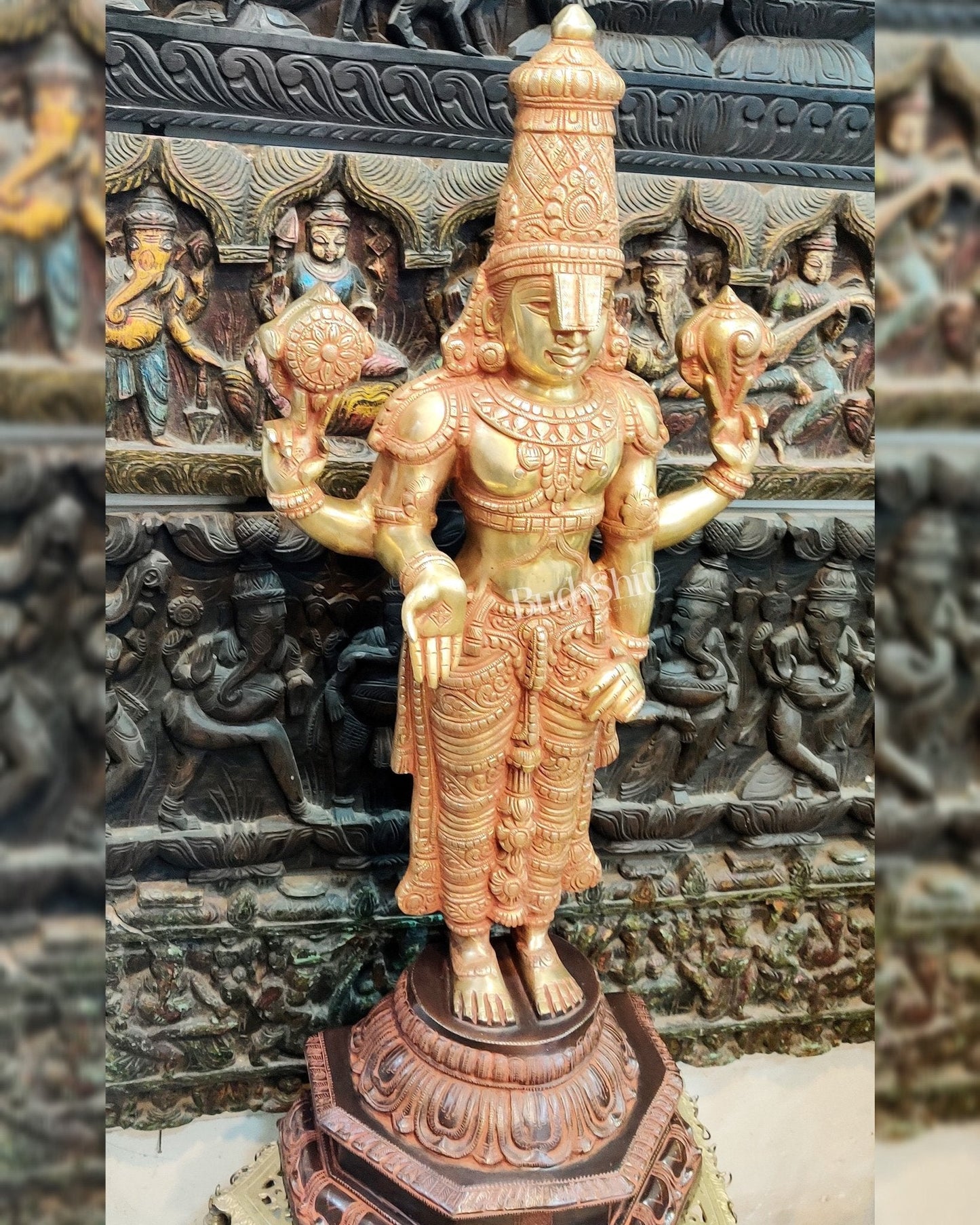 Handcrafted Superfine Brass Full Body Tirupati Balaji Idol 40 inch