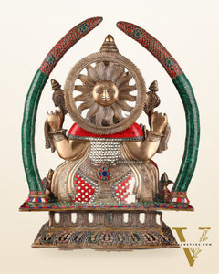 Handcrafted Superfine Brass Ganapathi Statue 22 inch stonework