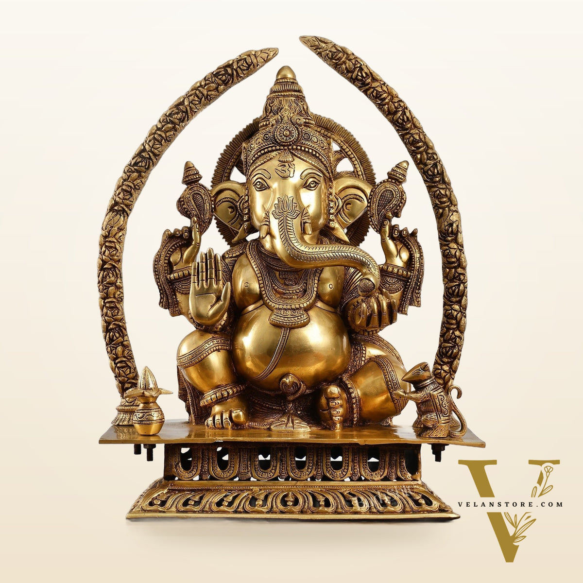 Handcrafted Superfine Brass Ganapathi Statue 22 inch