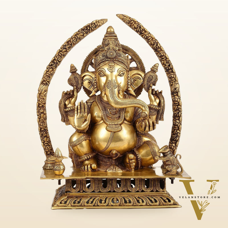 Handcrafted Superfine Brass Ganapathi Statue 22 inch