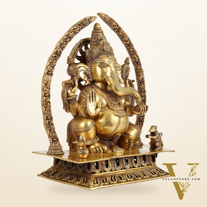 Handcrafted Superfine Brass Ganapathi Statue 22 inch